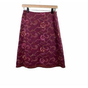 Cynthia Steffe Embroidered Wool Skirt Sz 2